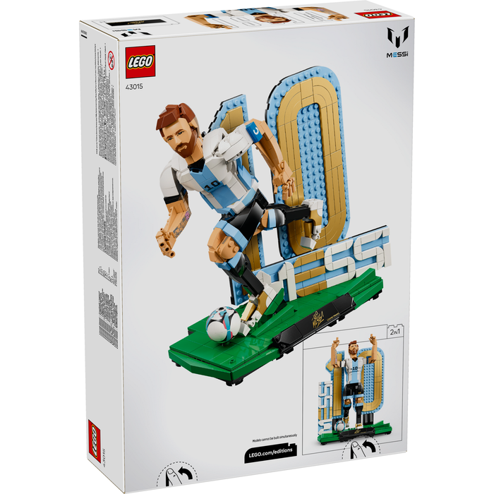 LEGO Editions 43015 Lionel Messi - Football Legend box back showing running pose build