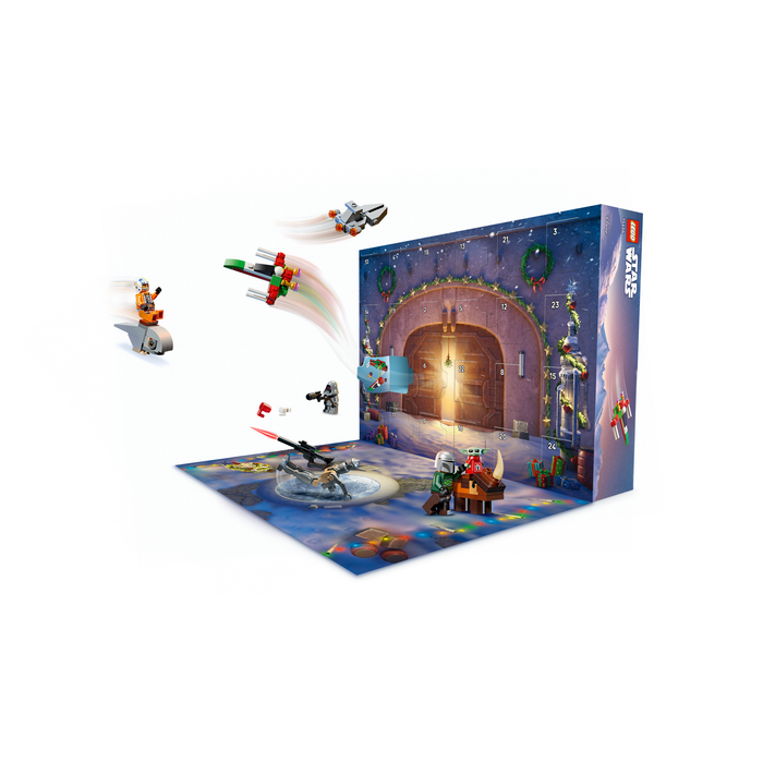 LEGO Star Wars 75456 Advent Calendar 2026 calendar box opened into a play scene