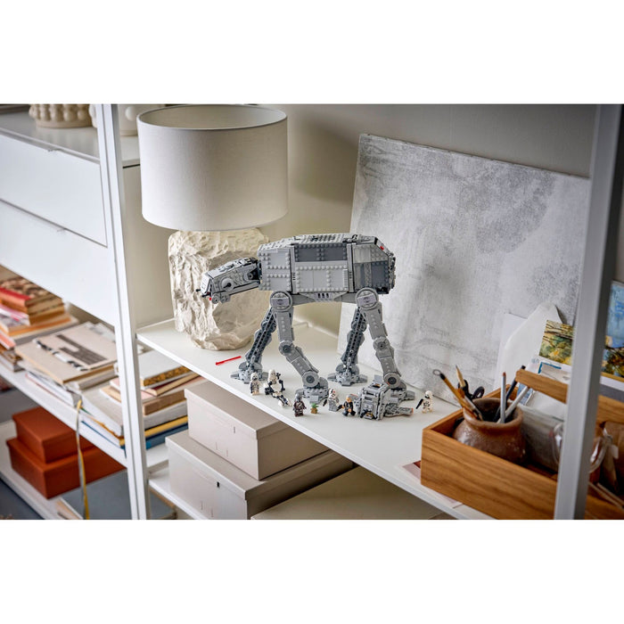 LEGO Star Wars 75454 Imperial Remnant AT-AT with INT-4 AT-AT displayed on a shelf