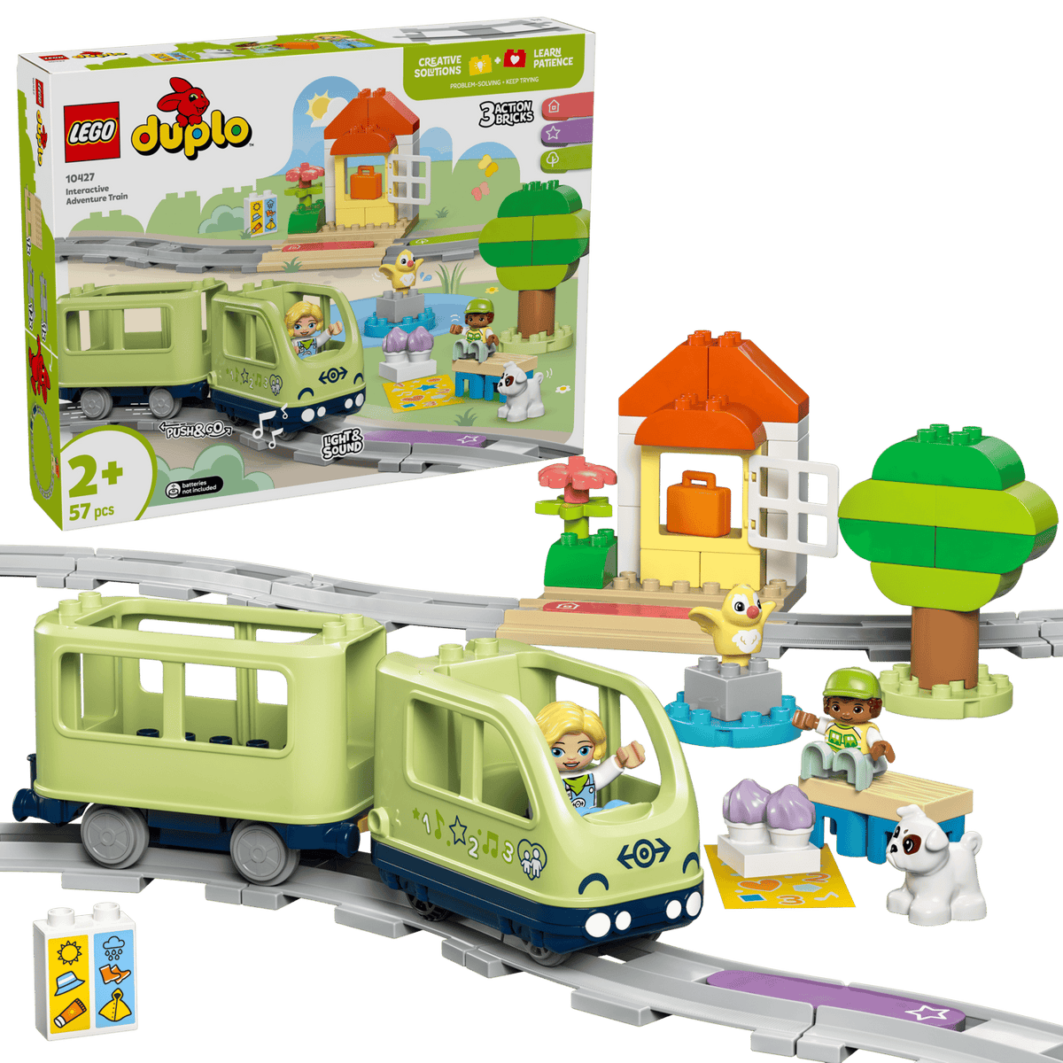LEGO Duplo 10427 Interactive Adventure Train box front with built train