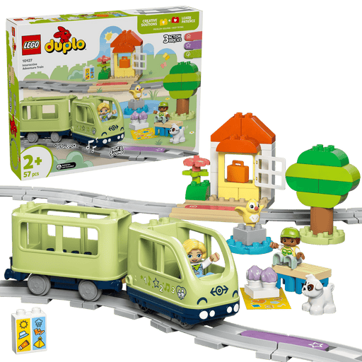 LEGO Duplo 10427 Interactive Adventure Train box front with built train