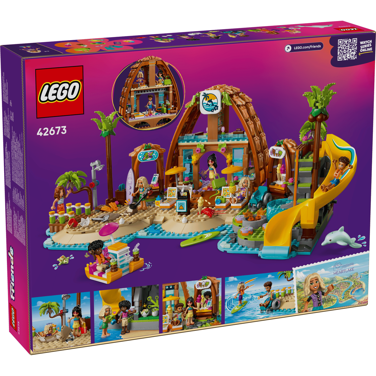 LEGO Friends 42673 Family Vacation Beach Resort box back