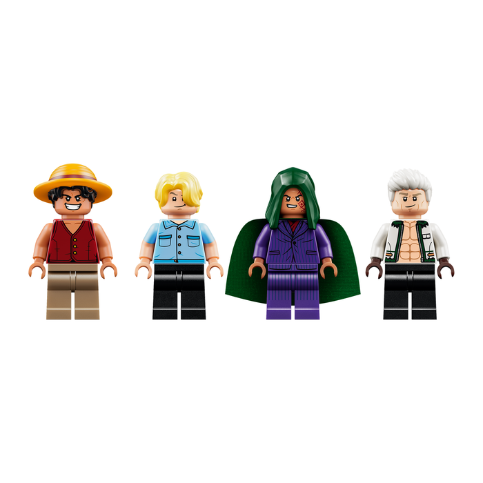 LEGO One Piece 75642 Showdown with Captain Smoker Luffy, Sanji, Dragon and Captain Smoker minifigures