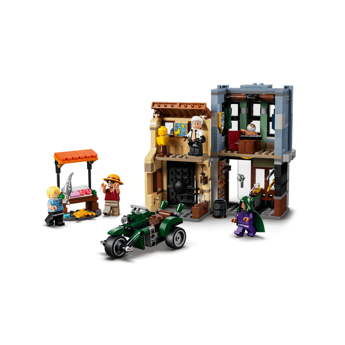 LEGO One Piece 75642 Showdown with Captain Smoker front of the market and recruitment centre