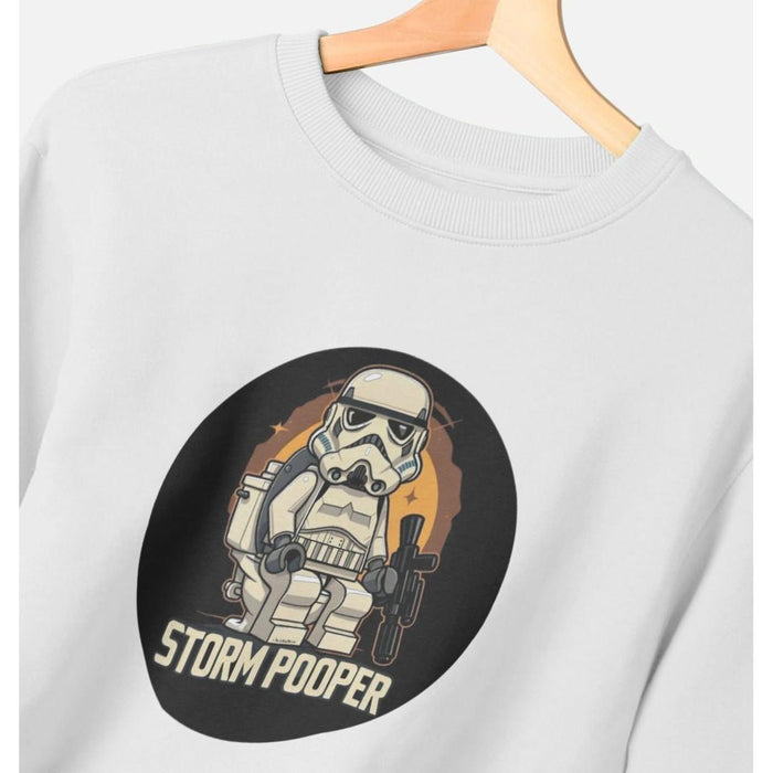 Storm Pooper - Exclusive Design Men's Organic Cotton Crew Neck Sweatshirt