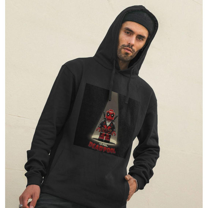 I'm Pool, Deadpool Exclusive Design Mens Organic Cotton Black Hoodie