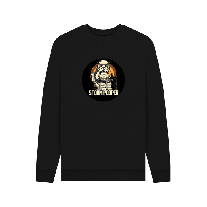 Black Storm Pooper - Exclusive Design Men's Organic Cotton Crew Neck Sweatshirt