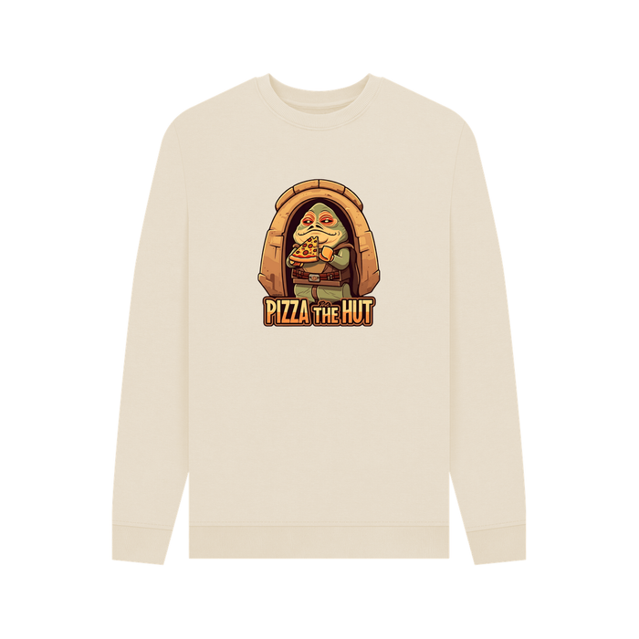 Oat Pizza The Hut - Exclusive Design Men's Organic Cotton Crew Neck Sweatshirt