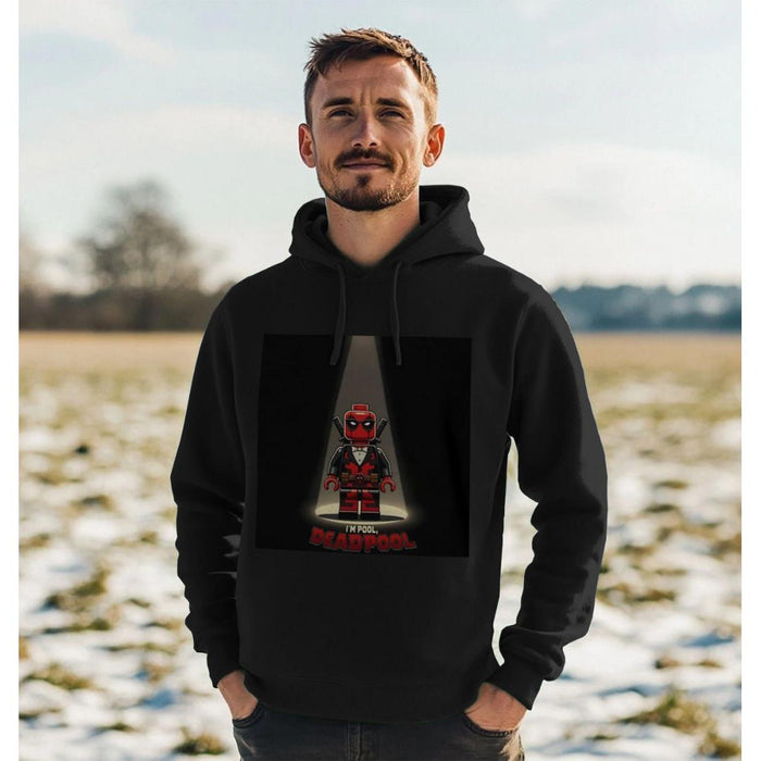 I'm Pool, Deadpool Exclusive Design Mens Organic Cotton Black Hoodie