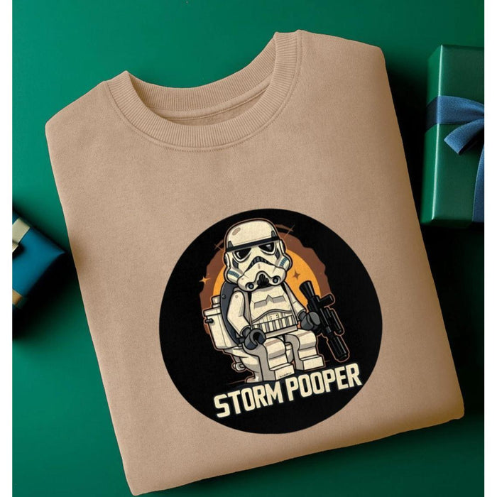 Storm Pooper - Exclusive Design Men's Organic Cotton Crew Neck Sweatshirt