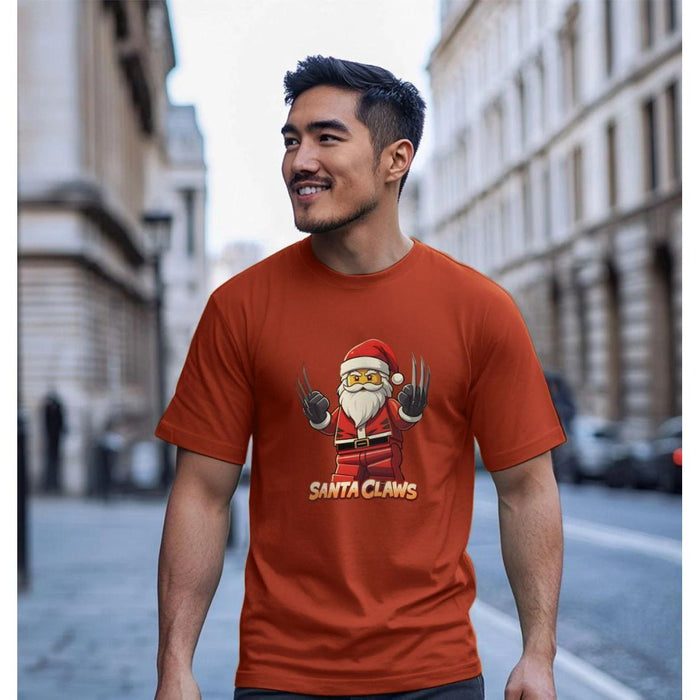 Santa Claws - Organic Cotton Men's Christmas Themed T-Shirt