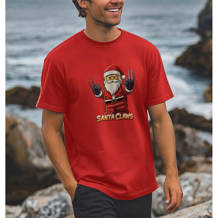 Santa Claws - Organic Cotton Men's Christmas Themed T-Shirt