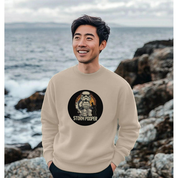 Storm Pooper - Exclusive Design Men's Organic Cotton Crew Neck Sweatshirt